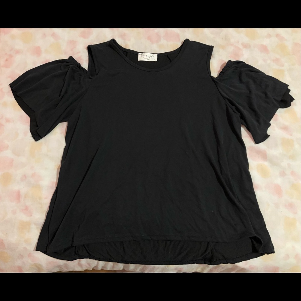 Lavender Field Black Blouse